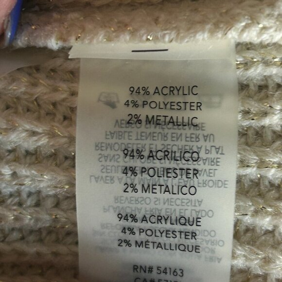 Karl Lagerfeld Black Ivory Metallic Colorblock Sweater  Hi Lo Sweater Size XS - Picture 3 of 7